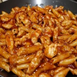 One-Skillet Sticky Honey BBQ Chicken Pasta
